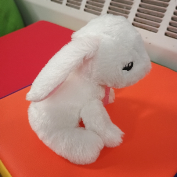 Bunny Plush White Rabbit Spring Easter Hare Lovey Stuffed Animal Made in USA - Picture 3 of 10